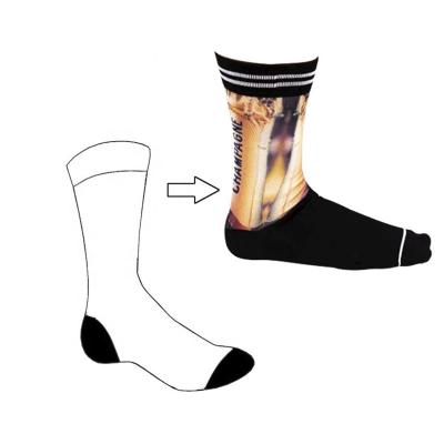 China OEM High Quality Wholesale Breathable Logo Seamless Fashion 360 Photo Sublimated Custom Printing Socks for sale