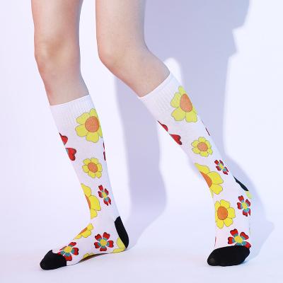 China Dropshipping Custom High Women's Unisex Sports Knee Print Socks for sale