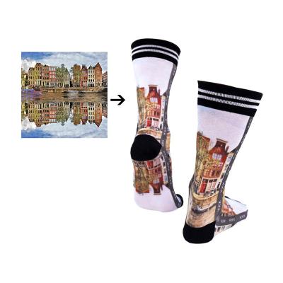 China New Products QUICK DRY Sublimation Blank Socks Custom Your Own White Polyester Crew Digital Printing Socks for sale