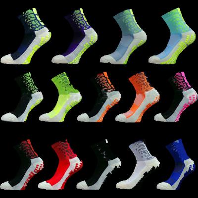 China Custom Unisex Crew Anti-Bacterial Child Manufacturer Anti-slip Soccer Football Sports Color Grip Soft Socks for sale