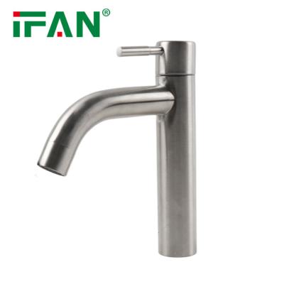 China Thermostatic Faucets IFAN Brass Valve Core Basin Faucets Single Handle Antique Stainless Steel Bathroom Basin Faucet for sale