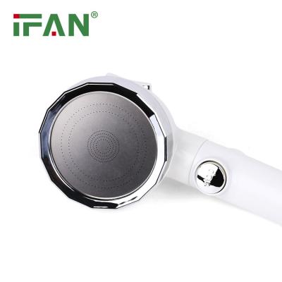 China Without Slide Bar IFAN Free Sample Multifunctional Shower Head ABS Plastic White Shower Powerful Rainfall Shower Head for sale