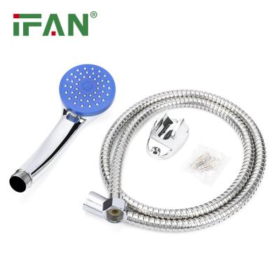 China Without Slide Bar IFAN Powerful White Rainfall Shower Head High Pressure Plastic Bathroom Shower Head Set for sale