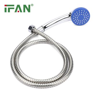 China Without Slide Bar IFAN Hot Sale Powerful Wall Mounted Rainfall Shower Head Set ABS Plastic Bathroom Shower Head for sale