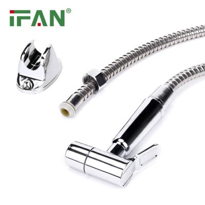 China Easy Installation IFAN Factory Supply ABS Plastic Chrome Bidet Sprayer Muslim Sanitary Ware Spray Gun Shower Petra Streamline Shattaf Bidet Spray for sale