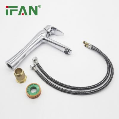 China Thermostatic Faucets IFAN Factory Price Chrome Basin Faucet Waterfall Brass Basin Faucet Shower Bathroom Wash Basin Faucet for sale