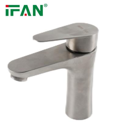 China Thermostatic Faucets IFAN Stainless Steel Material Basin Faucets Single Handle High Pressure Basin Faucet for sale