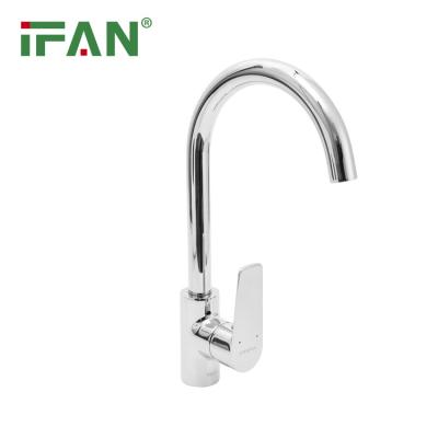 China Thermostatic Faucets IFAN High Quality Modern Water Tap Mixer Kitchen Sink Faucet Hot Cold Water Brass Kitchen Faucet for sale