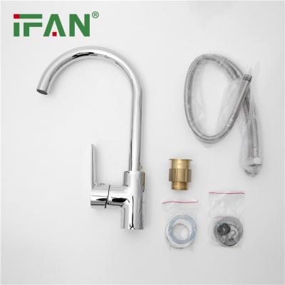 China Thermostatic Faucets IFAN Hot Sale Single Hole Water Tap Deck Mounted Kitchen Sink Faucet Brass Kitchen Faucet for sale