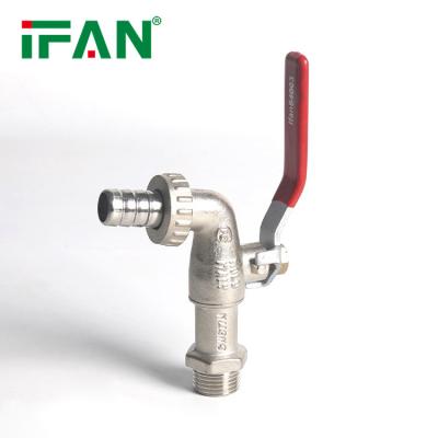 China Traditional IFAN Wholesale Long Handle Outdoor Durable 1/2 3/4 Inch Garden Water Taps Forged Brass Faucets Bibcock for sale