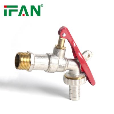 China Traditional IFAN High Quality Basin Tap Electroplated Silvery Kitchen Faucets Morden Style Bibcock With Lock for sale