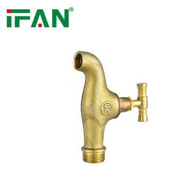 China Modern IFAN Factory Supplier Copper Handle Outdoor Faucets Garden Taps Forged Plumbing Water Brass Bibcock for sale