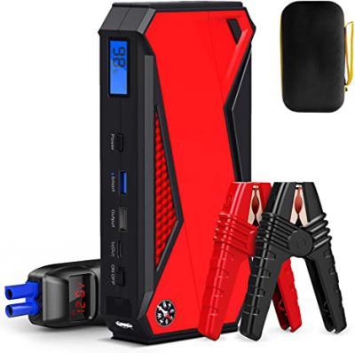 China 1600A Peak 18000mAh Car Jump Starter Power Emergency Tool Jump Starter Gasoline Diesel Engine 7.28 x 1.57 x 3.54 inch for sale