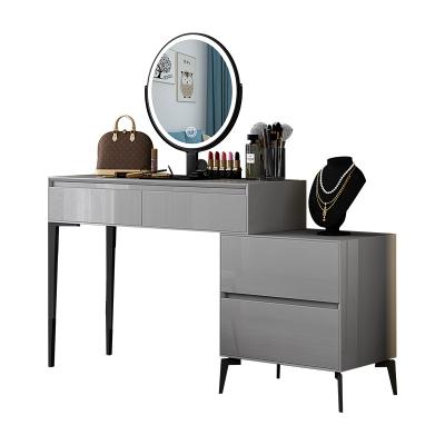 China High Quality Assembly Required Dresser Dressing Table With Mirror And Stool For Bedroom Dressing Table With Led And Drawers for sale