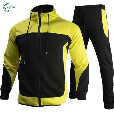 China Bestselling Color Block Mens Sports Jackets Pants Moisture Wicking Sportswear Drawstring Breathable Sweatpants With Pockets Tracksuits for sale