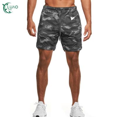 China New Fashion Breathable Camouflage Mens Shorts With Side Pockets And Drawstring Moisture Wicking Quick Dry Mens Bottoms For Workout for sale