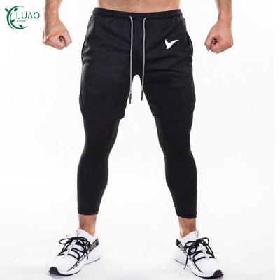 China Breathable Hot Selling Soft Reflective 2 In 1 Mens Shorts Running Jogging Slim Fit Stretch Gaiters With Side Pockets And Drawstring for sale