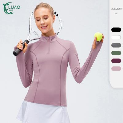 China Breathable Ladies Autumn And Winter Yoga Long Sleeve Top Quick Dry Sports Hoodie Fitness Slim Running Suit T-shirt for sale