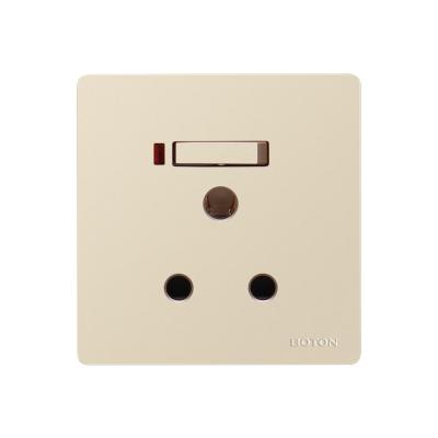 China 15A Socket With Lamp 3 Hole Round PC Panel CB Approved Wall Socket M5G062 for sale