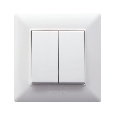 China BOTON 2 Way PC White Panel UK Standard Wall Switch Q3W005 for sale