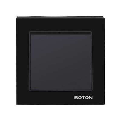 China BOTON 1 Gang Switch Recessed Black Glass British Standard Wall Switch 86X88MM for sale