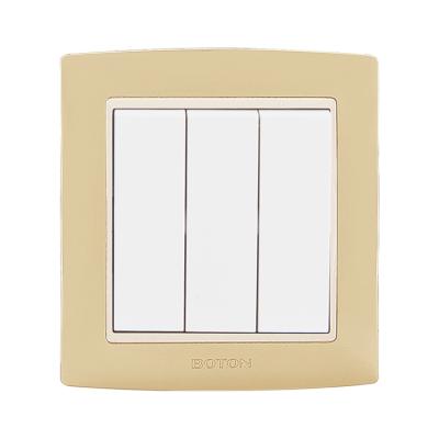 China The Group of Ten Series 3 Gang 2 Way Switch Wall Switch Recessed Socket 86X91MM for sale