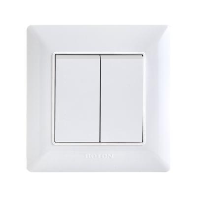 China K1 Series 2 Strip Switch PC White Panel Wall Switch European Standard Socket 83X83MM for sale