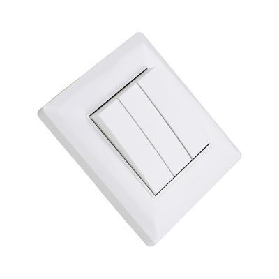 China K1 Series 3 Strip Switch PC White Panel Wall Switch European Standard Socket 83X83MM for sale