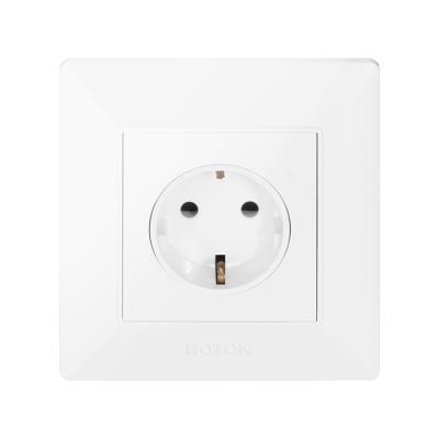 China K1 Series EU Socket PC White Panel Wall Switch European Standard Socket 83X83MM for sale