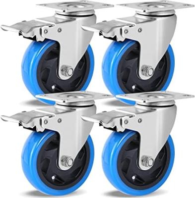 China Amazon hot sale rigid pvc 4inch Rueda swivel pvc caster wheels 100mm heavy duty casters for sale