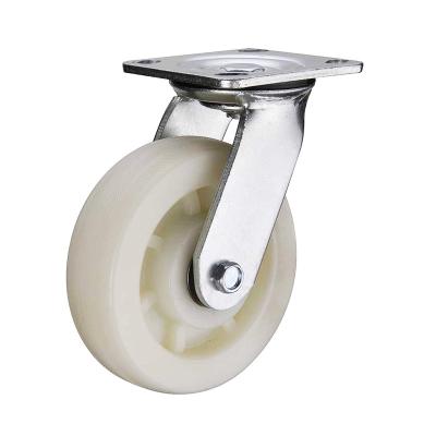 China 4/5/6/8 Inch Rigid Furniture Caster Wheels Swivel Casters 200mm Nylon White Caster Wheels for sale