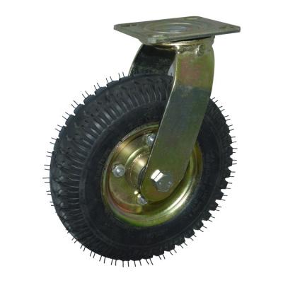 China 10 Inch Casters Machines Inflated Silence Caster Air Rubber Wheel Large Size Soft for sale