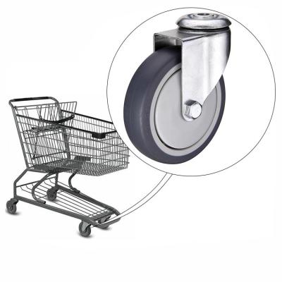 China Wholesale Expanding Supermarket 100kg PIVOT Stem 4 Inch Shopping Cart Wheel Gray TPR/PU Caster for sale