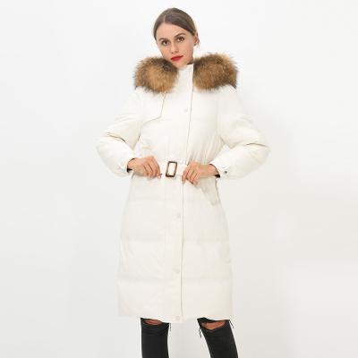 China Newest Winter 2020 Roupas Femininas Waterproof Natural Fur Real Slim Fit Thickened Long Style Duck Down Jacket for sale