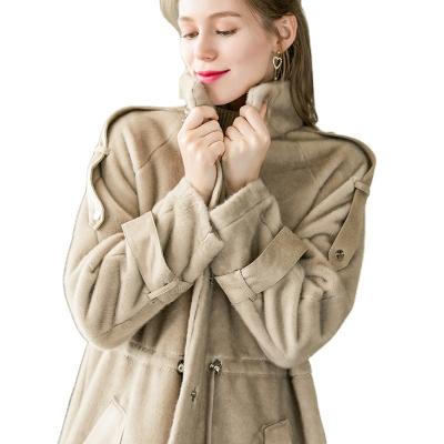 China Anti-Wrinkle Winter Women Elegant Natural Color Fur Coat Long Mink Thick Plus Size Ladies Parkas for sale