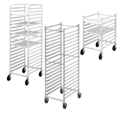 China Wholesale Commercial Aluminum Roll Pan Rack 10 Restaruant Kitchen Roll Pan Rack /Bread Pan Rack 12 20 Tiers for sale