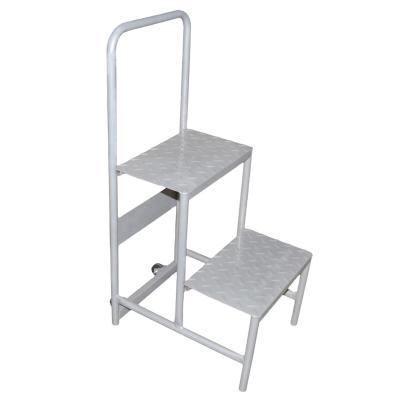 China Movable Ladder Trolley Restaruant Metal Stage Restaruant Movable Platform Steel Ladder Trolley Step Ladder Trolley for sale