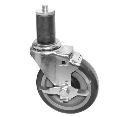 China Traditional PU Material Furniture Industry Casters Wheels For Chrome Base Cart For Box Rack for sale