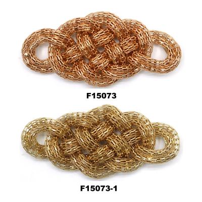 China Knitting Chain Shoe Loop F15073 Mesh Ornaments For Shoes In Brass Material for sale