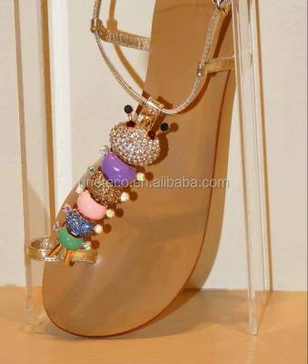 China Shoe Buckle T Shape Rhinestone Metal Fashion Shoe Buckle For Sandal Decoration for sale