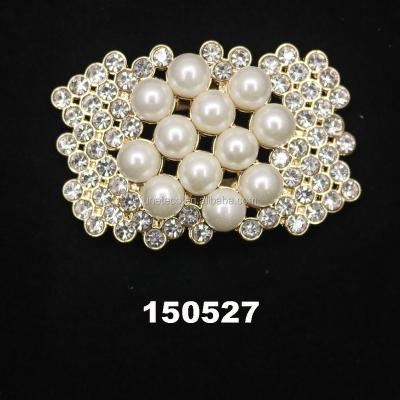 China Newest shoe buckle jeweled pearl design shoe accessories charm rhinestone metal accessory bows wedding for sale