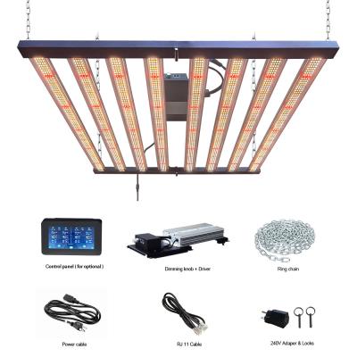 China Seed Starting Dimmable With Controller Flower Indoor Plant 720 Watt 8 Strips 700w 720w 740w Full Spectrum LED Dimmable Grow Light Bar for sale