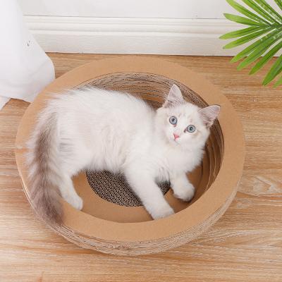 China Wholesale Viable Cat Toy Scratch Cardboard Cat Corrugated Cat Cardboard Scratcher Shaped Paper Bowl for sale