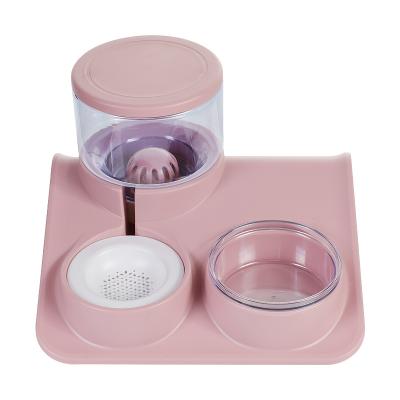 China Double Viable Large Capacity Cat Bowl 2 In 1 Automatic Feeder Large Automatic Cat Pet Feeder And Waterer for sale