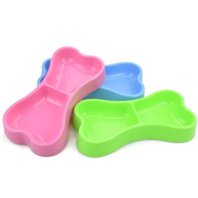 China Wholesale Cheap Viable Plastic Cat Bowl Pet Food Drinking Bone Shape Eco-Friendly Logo Stylish Dog Bowl Dog Plastic Bowls for sale