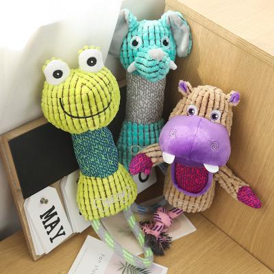 China Viable Rope Sounding Pet Chew Toy Elephant Monkey The Squeaky Pet Toy Sound Plush Dog Pet Toys for sale