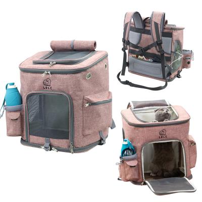 China Logo Outdoor Foldable Pet Carrier Custom Made Luxury Breathable Cat Travel Backpack Pet Carrier Backpacking For Pets for sale