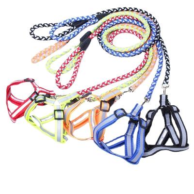 China Thoughtful Braided Pet Harness Leash Chain Chest Strap And Dog Pet Harness Leash for sale