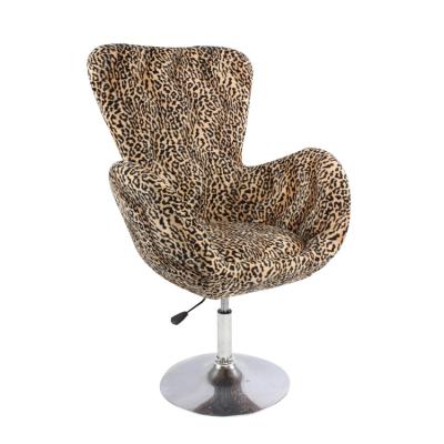 China Modern Innovative Leopard Print High Back Flano Swan Chair For Office Club Bar for sale