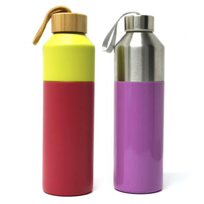 China PORTABLE Double Knot Lemon Bottle Double Infuser Stainless Steel Fruit Wall Insulated Water Bottles for sale